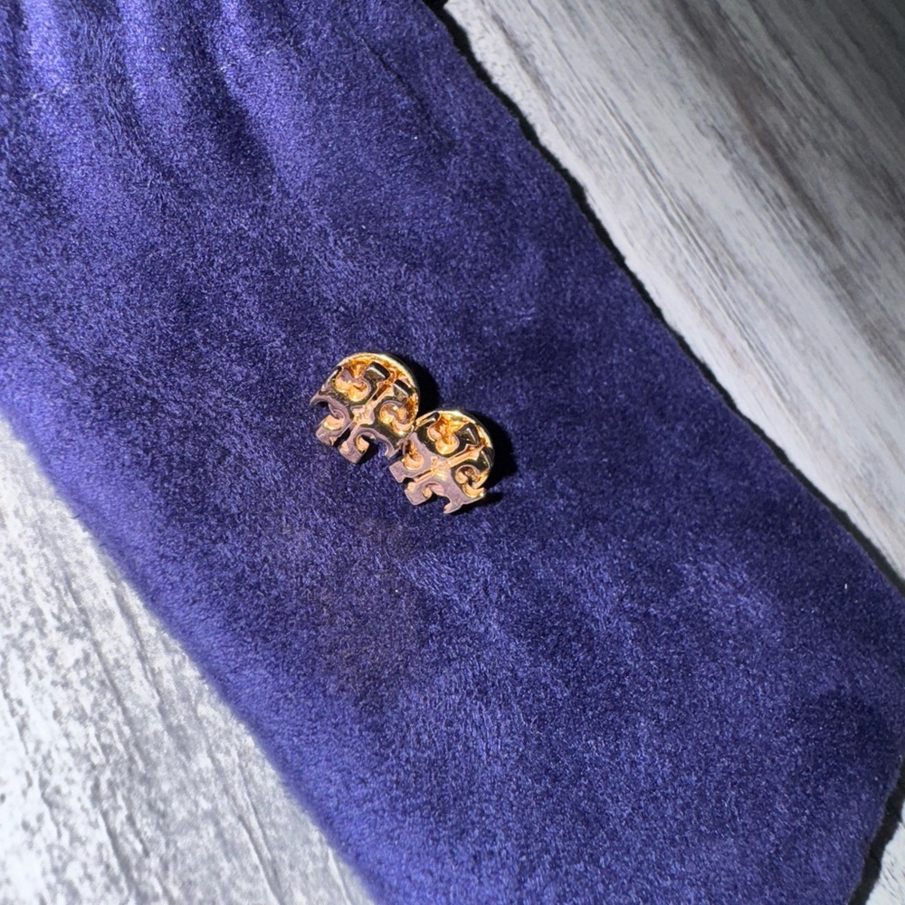 Gold Tory Burch Kira Stud Earrings